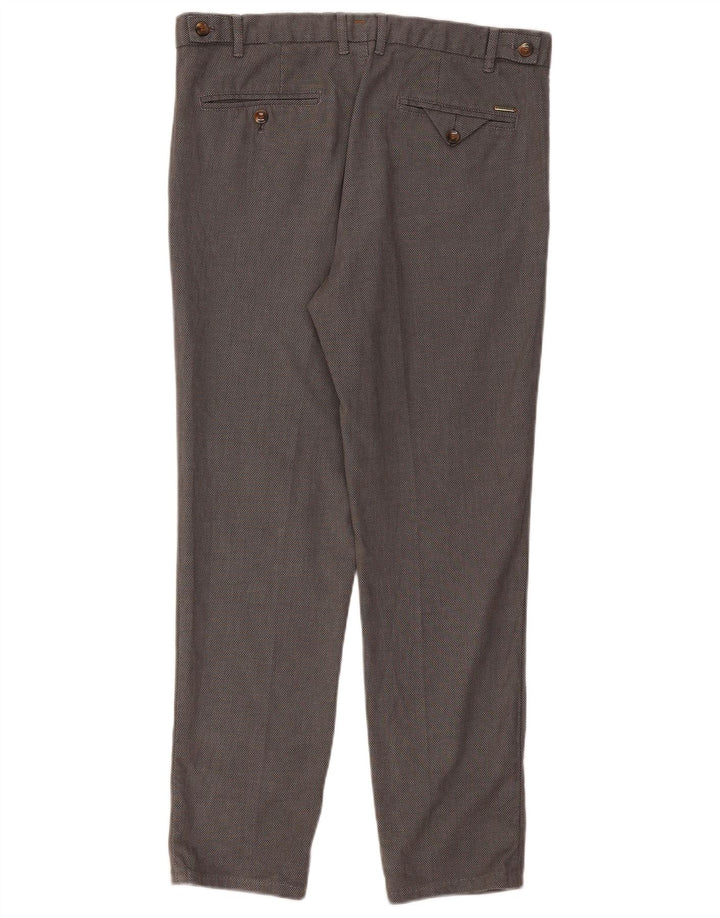 ZARA Ανδρικό Slim Suit Παντελόνι EU 42 Large W32 L28 Grey Houndstooth