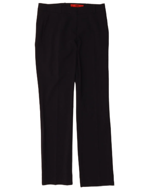 Hugo Boss γυναικείο ίσιο παντελόνι UK 6 XS W28 L30 Navy Blue Wool