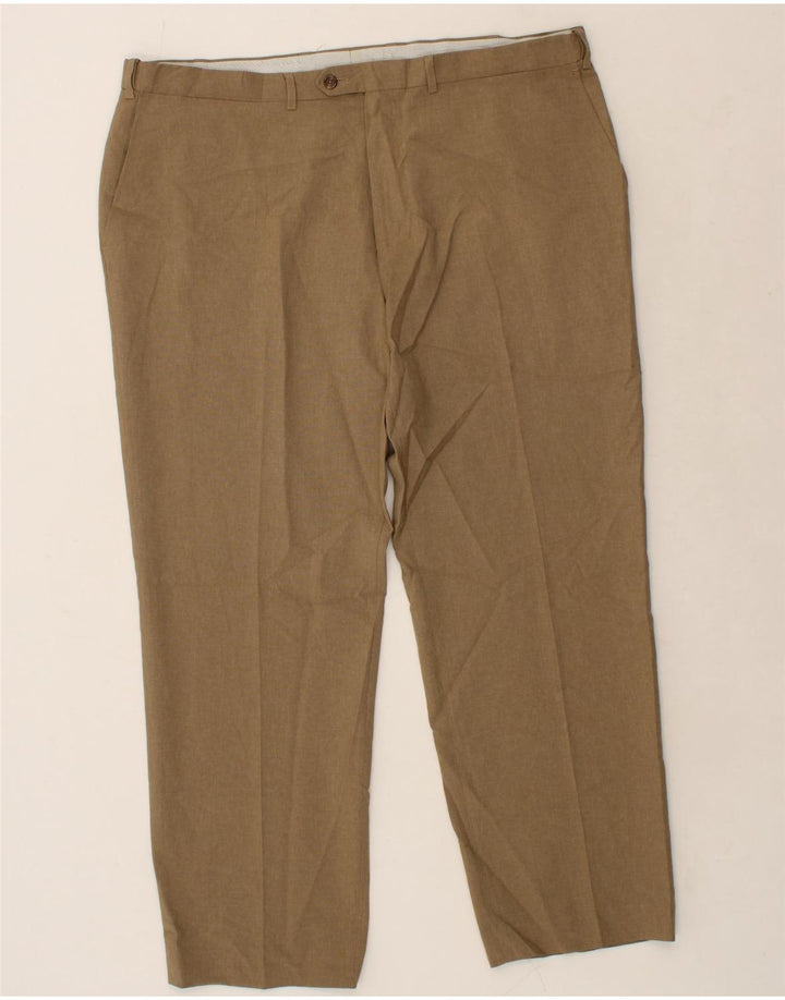 CHAPS Mens Total Comfort Straight Chino Trousers W40 L30 Beige Polyester Vintage Chaps and Second-Hand Chaps from Messina Hembry 