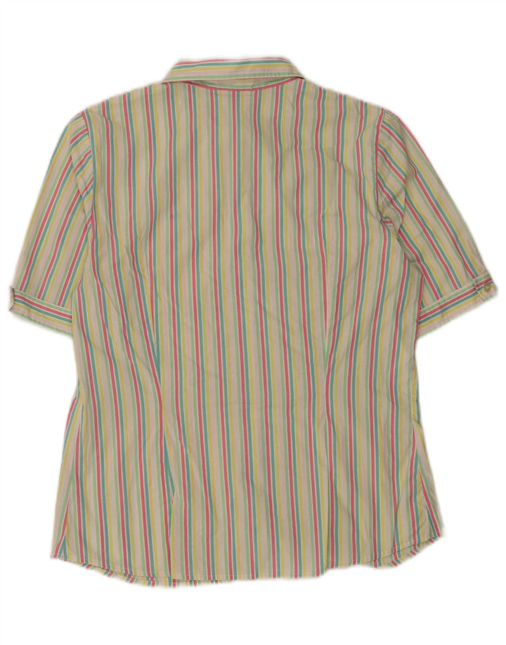 LACOSTE Womens Short Sleeve Shirt Size 40 Medium Multicoloured Striped