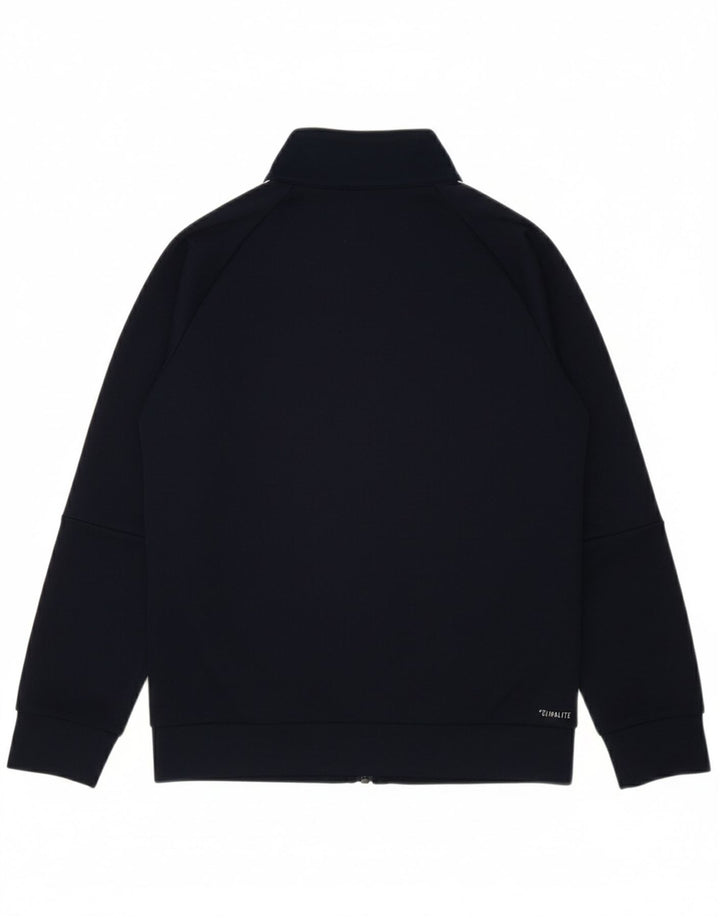ADIDAS Boys Tracksuit Top Jacket 7-8 Years Navy Blue Polyester