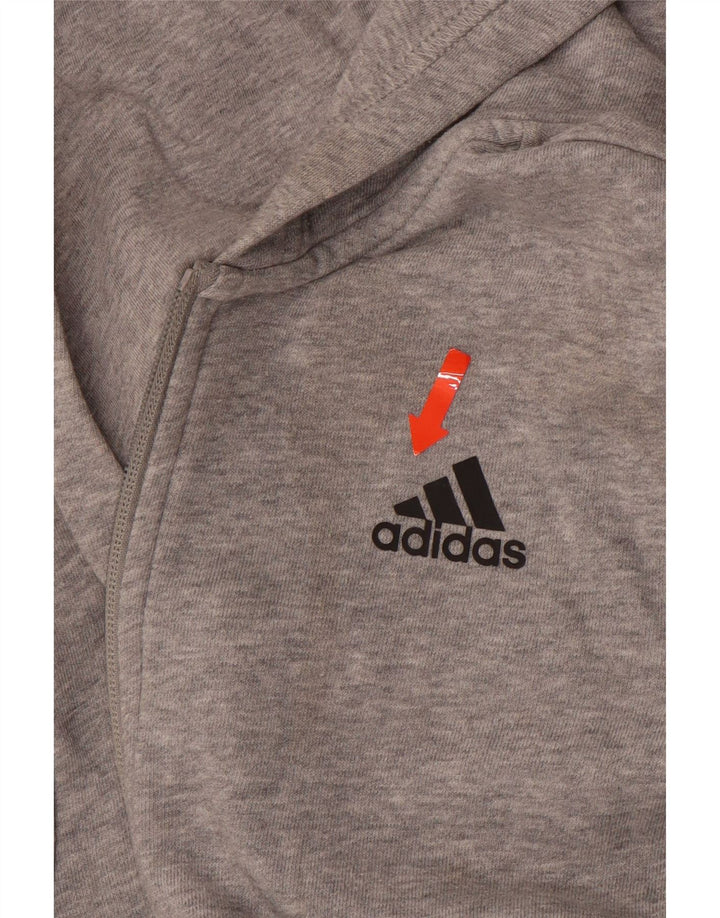 ADIDAS Boys Zip Hoodie πουλόβερ 11-12 ετών Γκρι