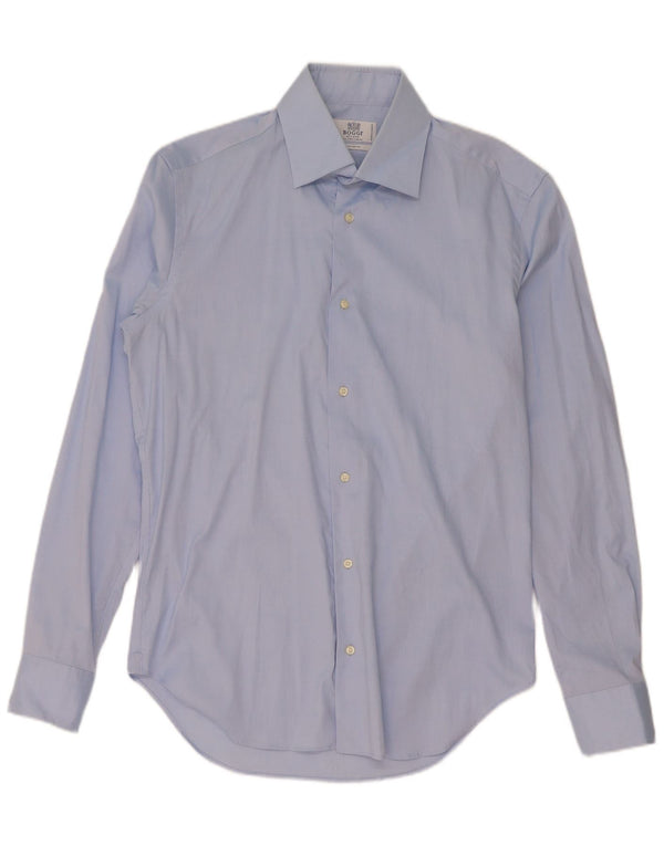 Boggi Mens Custom Fit Shirt Size 39 Medium Blue Cotton