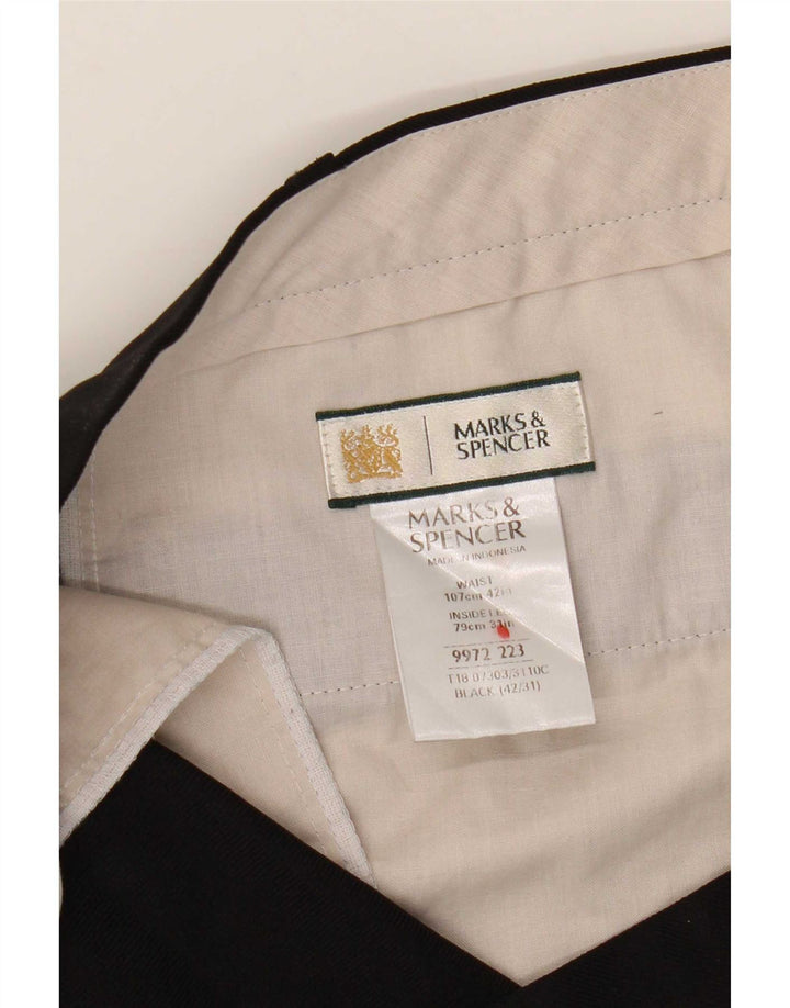 Marks & Spencer Ανδρικό ίσιο παντελόνι W42 L31 Μαύρο πολυεστέρα