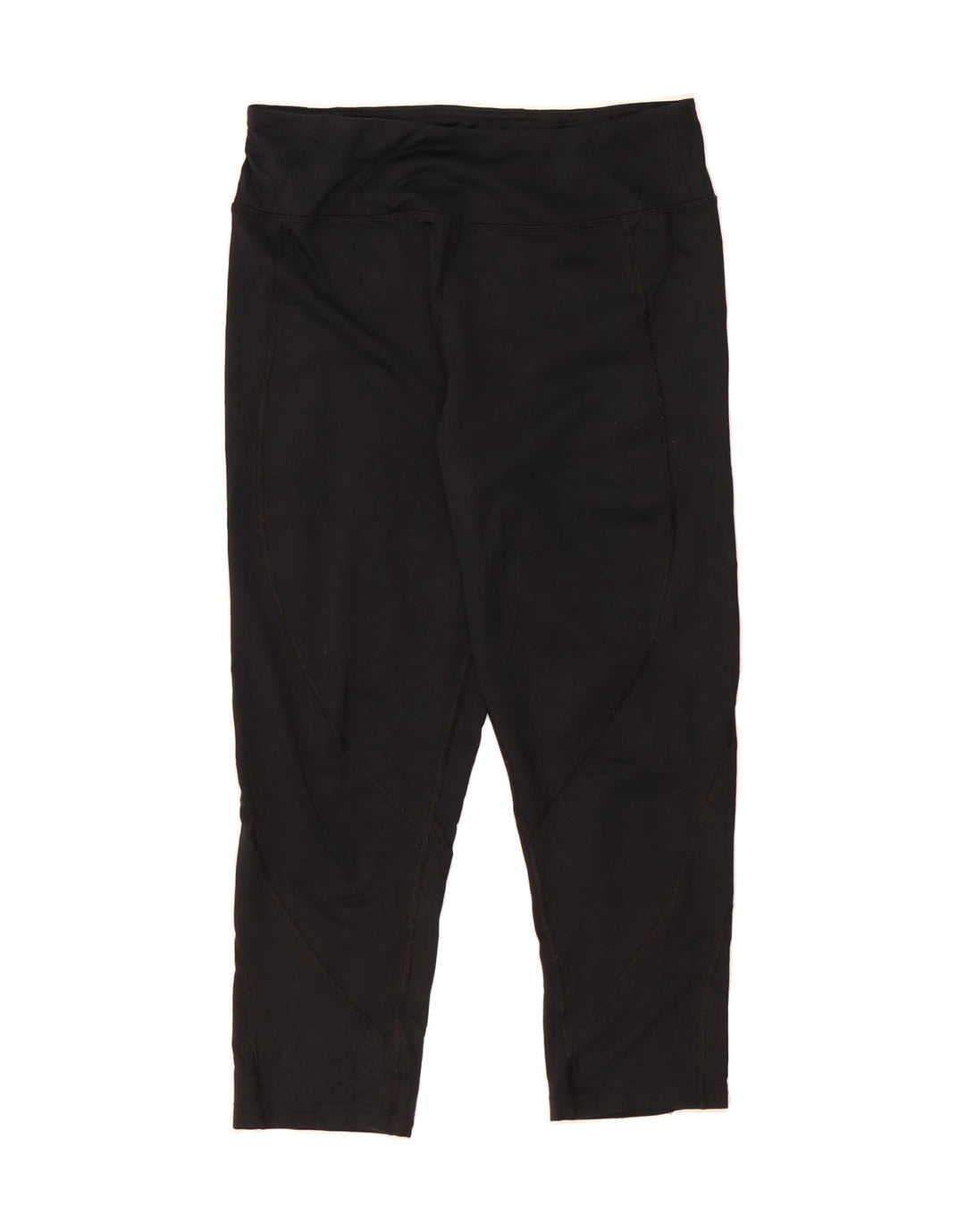 CHAMPION Womens Capri Leggings UK 14 Large  Black Polyester Vintage Champion and Second-Hand Champion from Messina Hembry 
