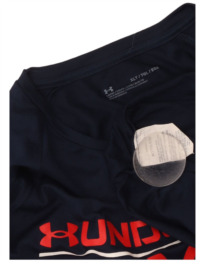 Ανδρικό ψηλό γραφικό μπλουζάκι UNDER Armour Top XL Navy Blue Polyester