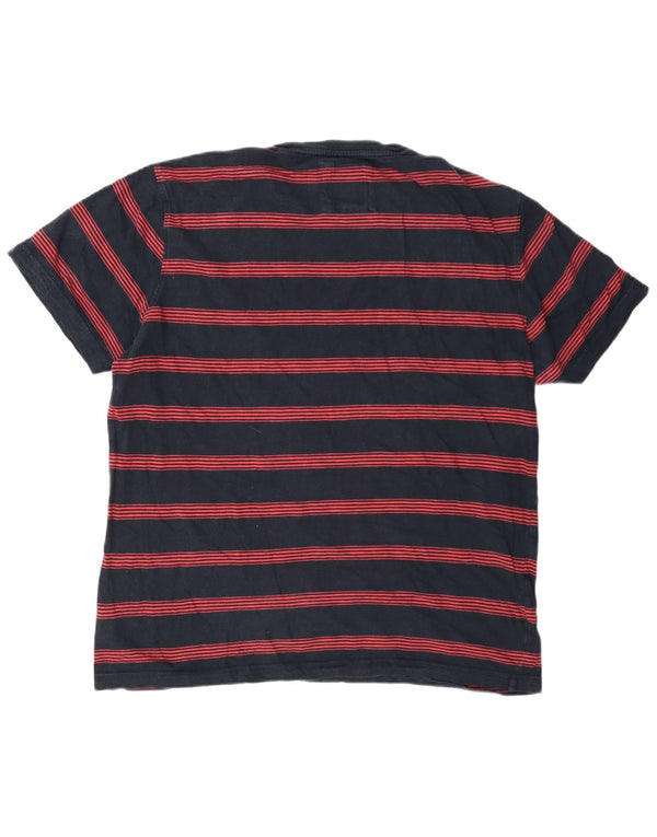 Ανδρικό T-Shirt Crew Clothing Top Large Navy Blue ριγέ βαμβακερό