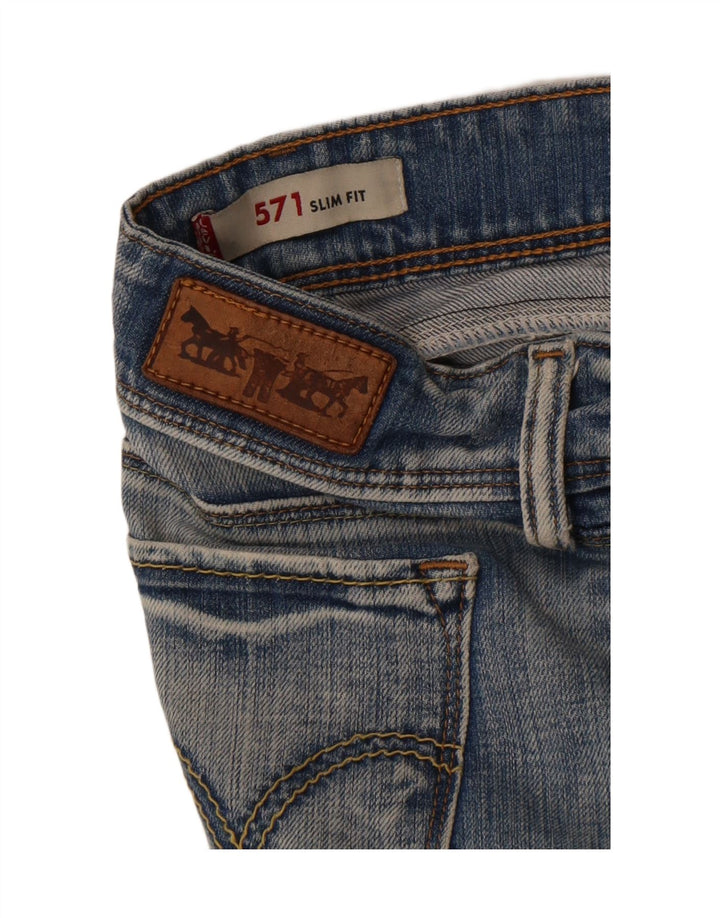 Levi's Womens 571 Low Waist Slim Jeans W26 L34 Blue