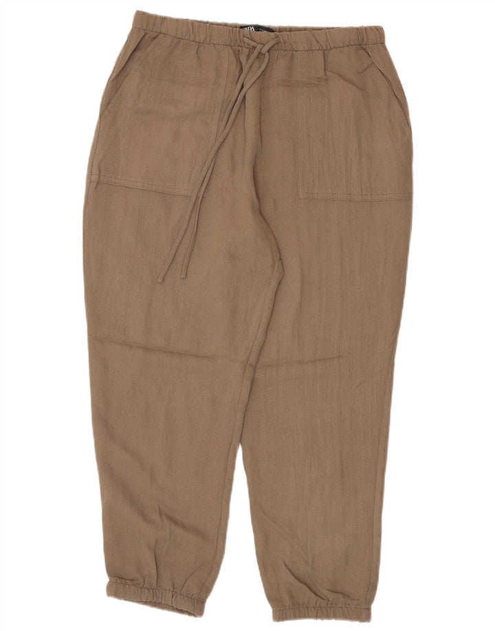 ZARA Womens Joggers Casual Trousers Medium W28 L26 Beige Polyester