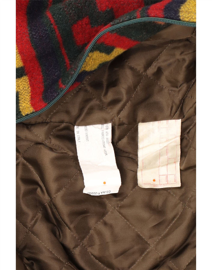 Vintage Mens Utility Jacket UK 40 Μεγάλο Πολύχρωμο Γεωμετρικό Μαλλί