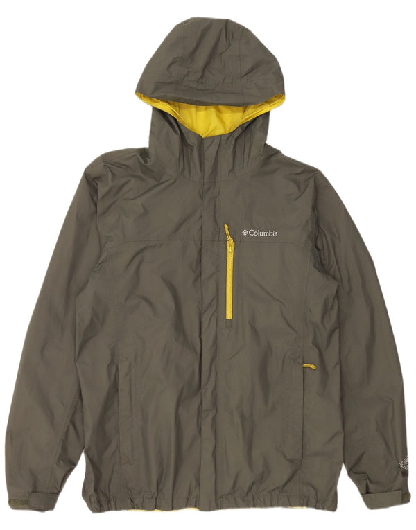 COLUMBIA Ανδρικό μπουφάν βροχής με κουκούλα Omni-Tech UK 40 Large Khaki Nylon