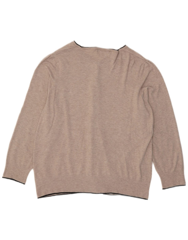 Marks & Spencer Γυναικείο πουλόβερ ζακέτα UK 24 4XL μπεζ βισκόζη