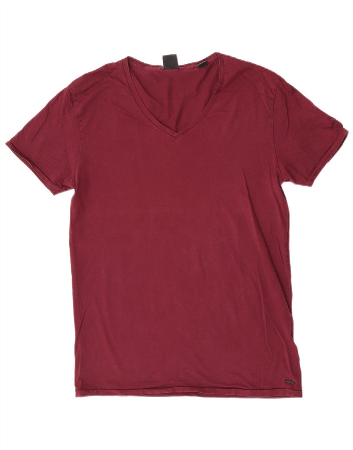 Ανδρικό T-Shirt Scotch & Soda Top Medium Maroon Cotton