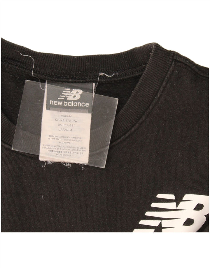 Ανδρικό γραφικό φούτερ New Balance Jumper Μικρό μαύρο βαμβακερό