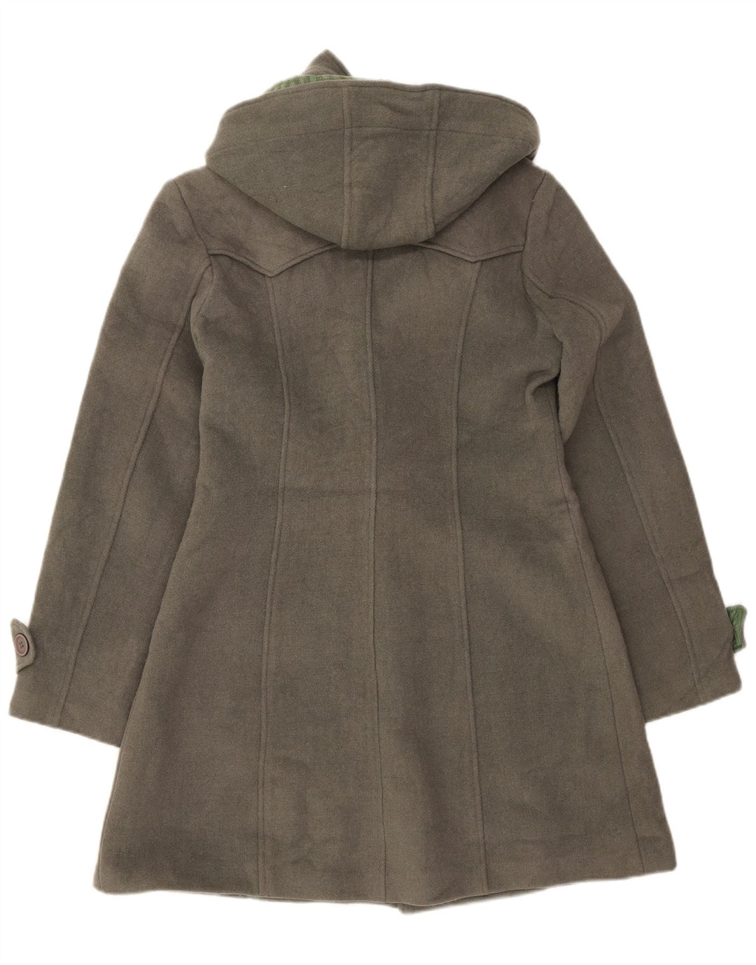 VINTAGE Γυναικείο παλτό Duffle με κουκούλα UK 16 Large Grey Wool