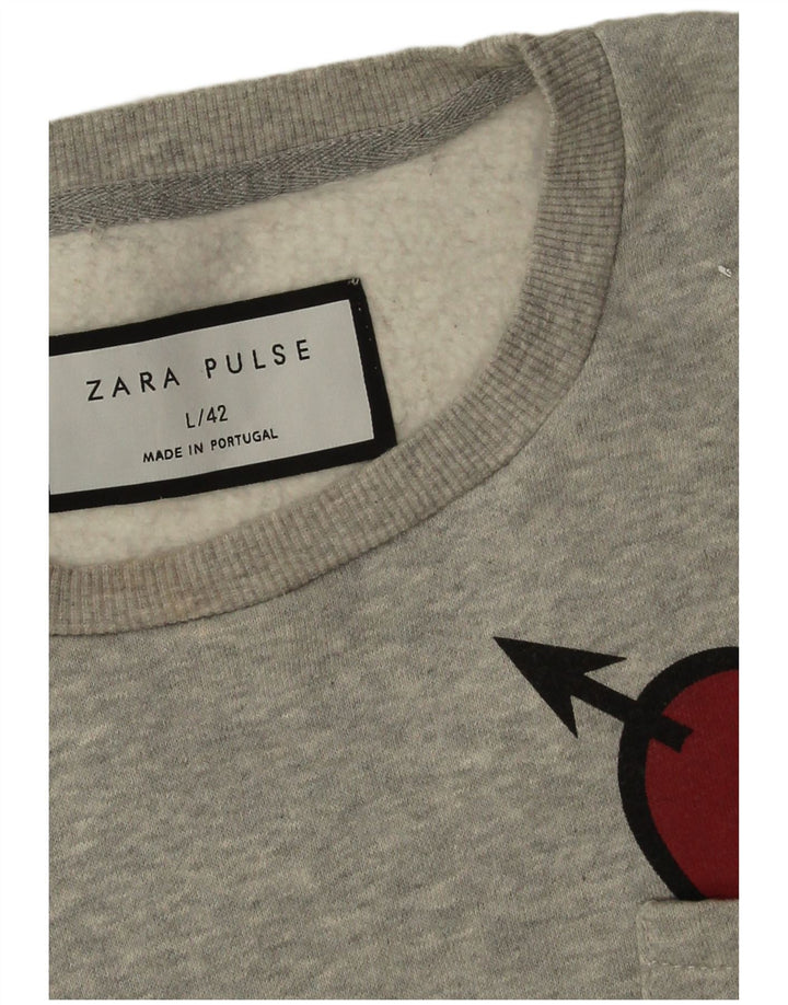 Ανδρικό φούτερ Zara Jumper με μεγάλη γκρι καρδούλα