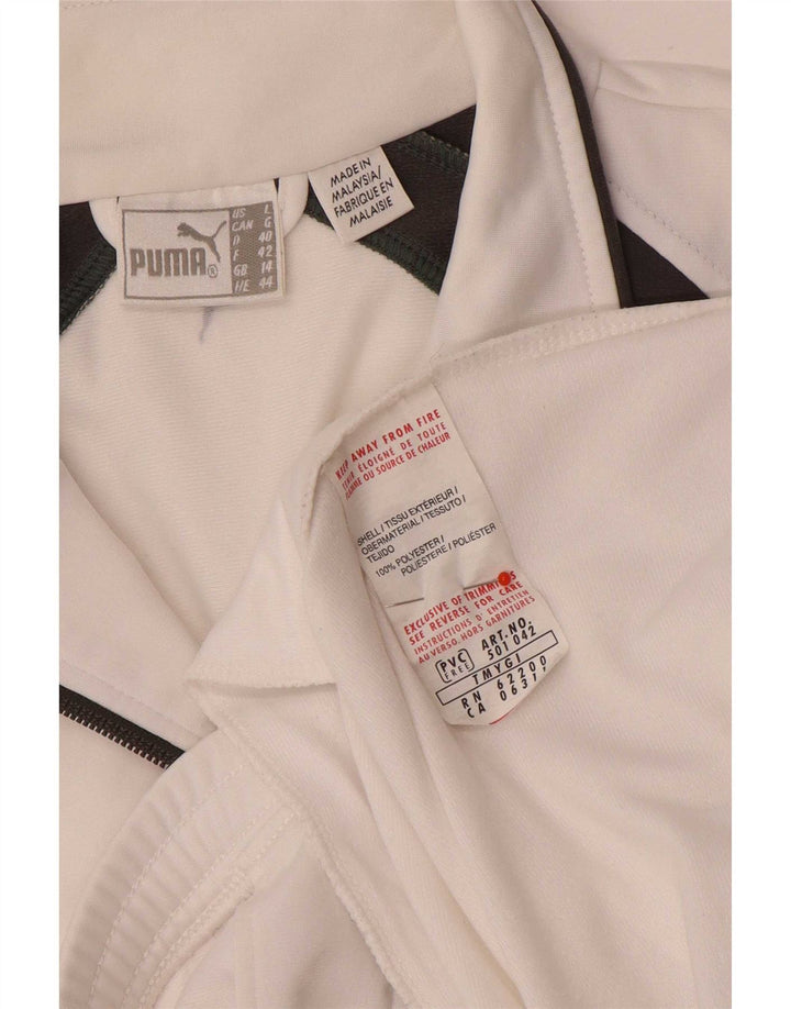 Puma Γυναικεία αθλητική φόρμα Top Jacket UK 14 Large White Colourblock Polyester