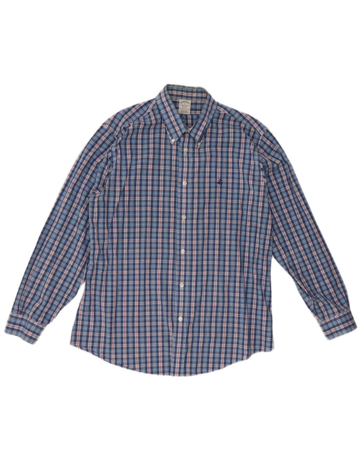 Ανδρικό πουκάμισο Brooks Brothers XL Blue Check Cotton