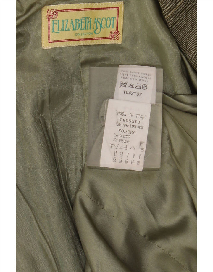 Elizabeth Ascot Γυναικείο σακάκι blazer UK 18 XL Green Houndstooth