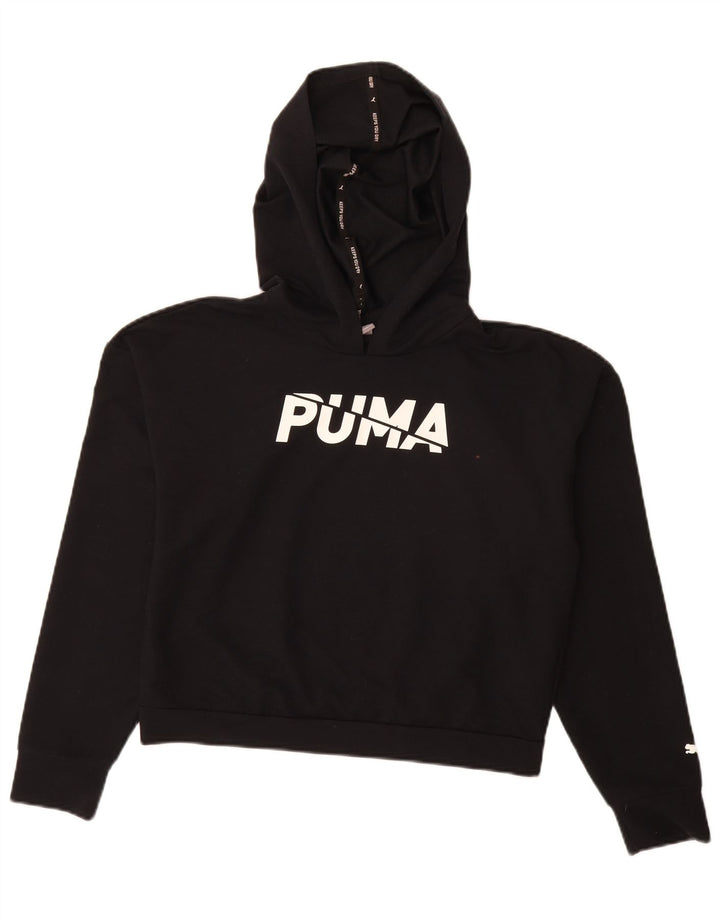 Puma Γυναικείο γραφικό Oversized Hoodie Jumper UK 10 Small Black Polyester