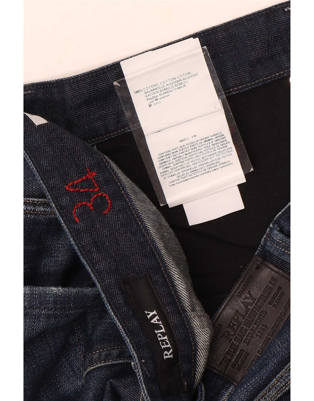 Replay Ανδρικό τζιν Distressed Straight W34 L31 Μπλε βαμβακερό