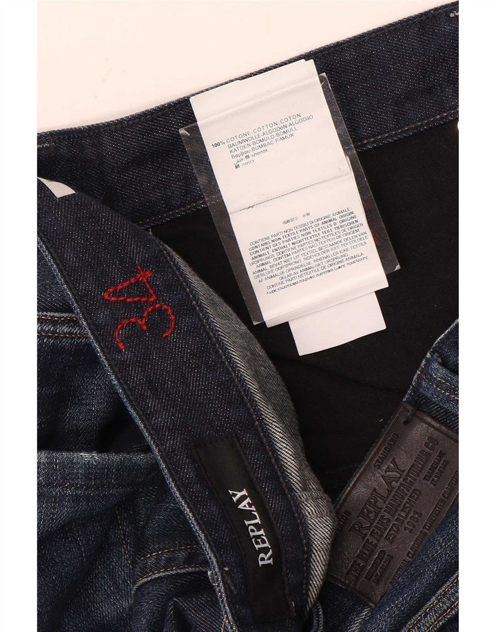 Replay Ανδρικό τζιν Distressed Straight W34 L31 Μπλε βαμβακερό