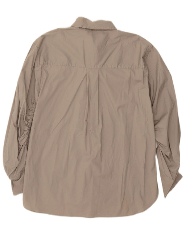 Zara Γυναικείο πουκάμισο Oversized UK 10 Small Grey Cotton