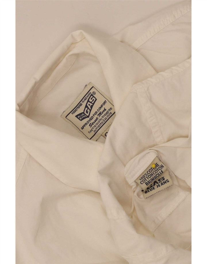 Gas Γυναικείο πουκάμισο Oversized UK 10 Small White Cotton