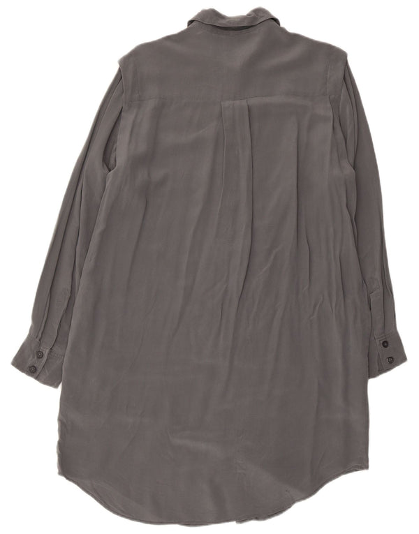 ALL SAINTS Γυναικείο πουκάμισο Oversized Φόρεμα UK 10 Small Grey Silk