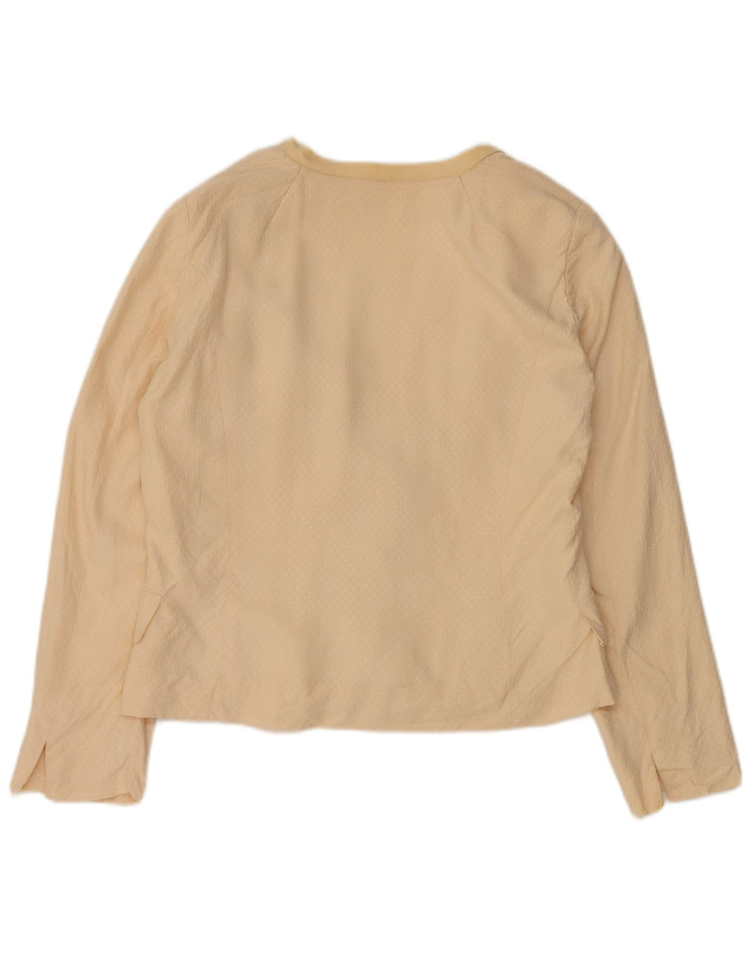 Vintage γυναικείο σακάκι blazer UK 14 μεσαίου μπεζ μετάξι