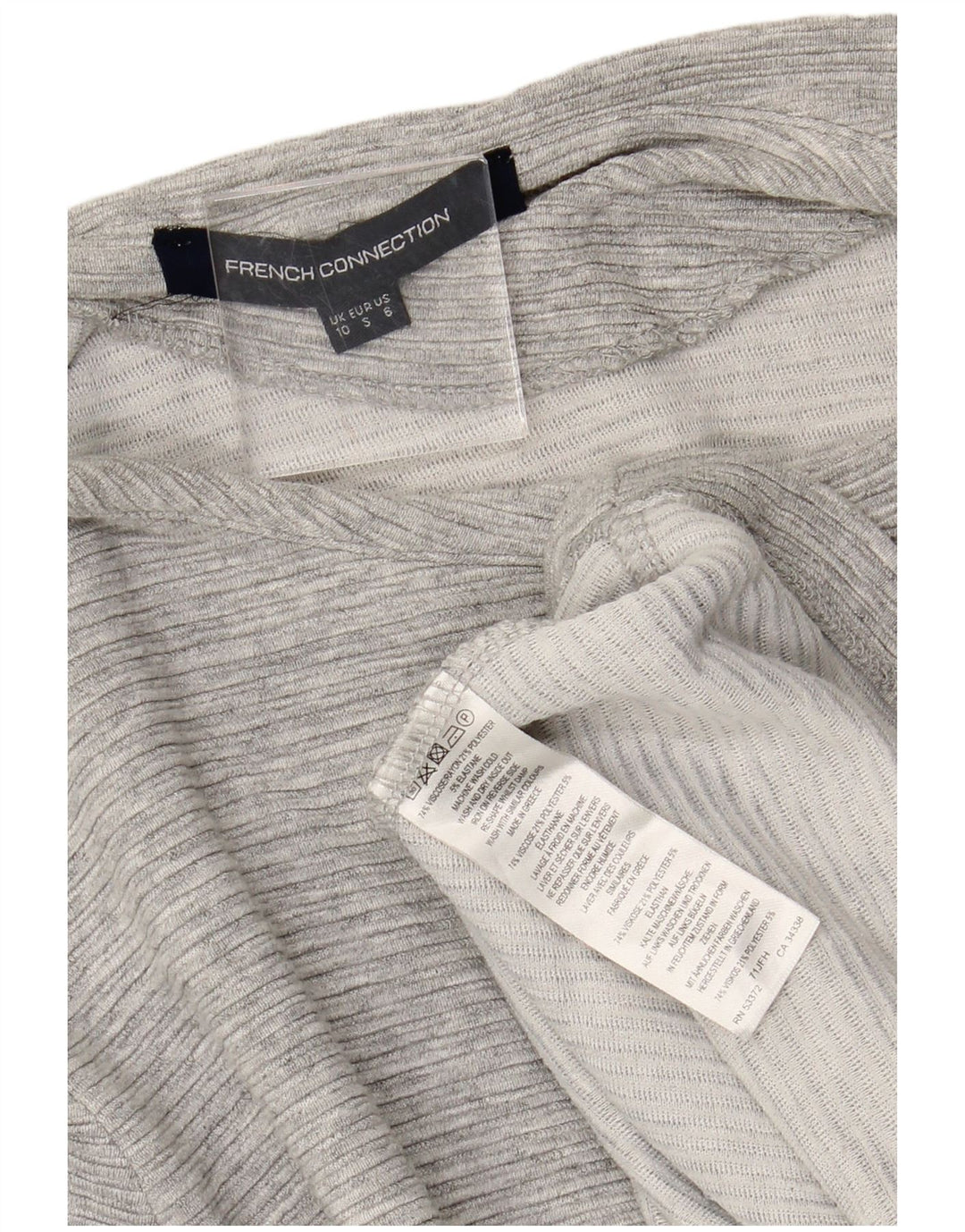 ΓΑΛΛΙΚΗ ΣΥΝΔΕΣΗ Γυναικείο φόρεμα 3/4 με μανίκια UK 10 Small Grey Viscose