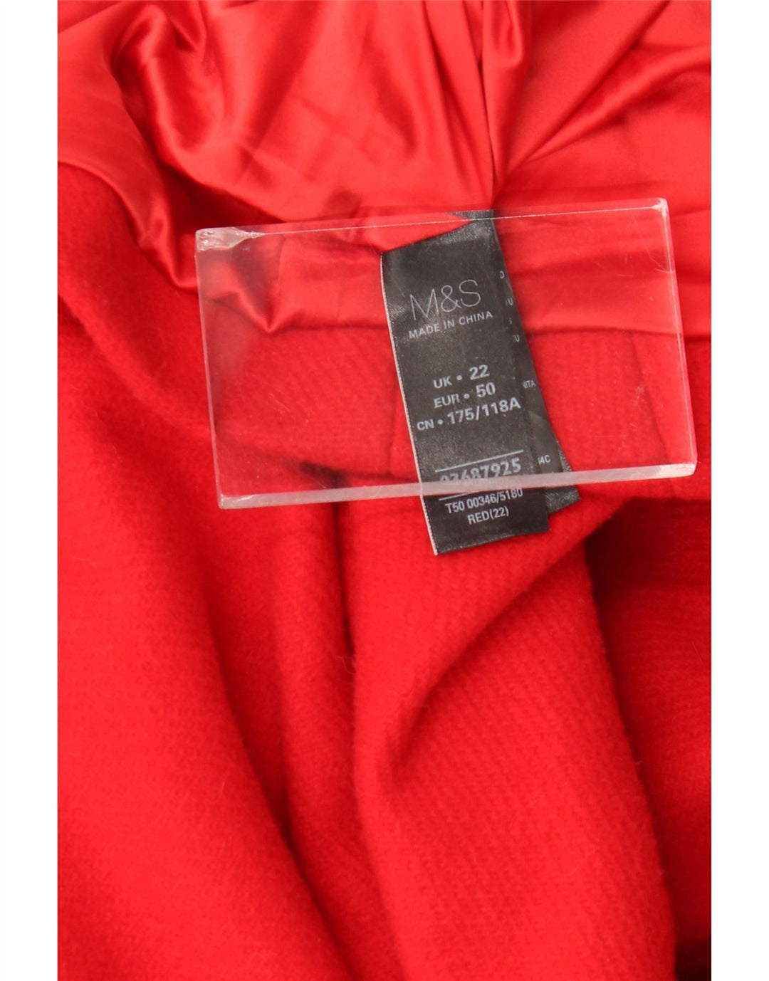 Γυναικείο Στρατιωτικό Πανωφόρι Marks & Spencer UK 22 3XL Red Wool Classic
