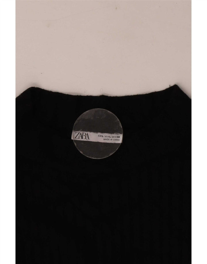 Zara Γυναικείο τοπ Μακρύ μακρυμάνικο UK 14 Large Μαύρο