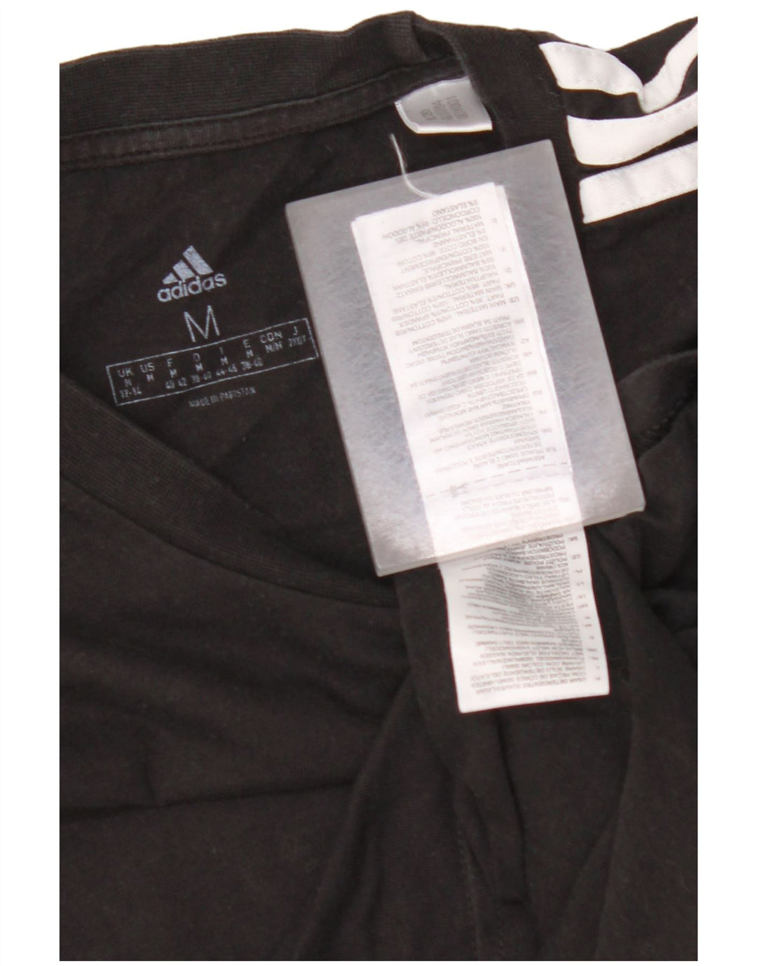 Γυναικείο T-Shirt ADIDAS Top UK 12/14 μεσαίο μαύρο βαμβακερό