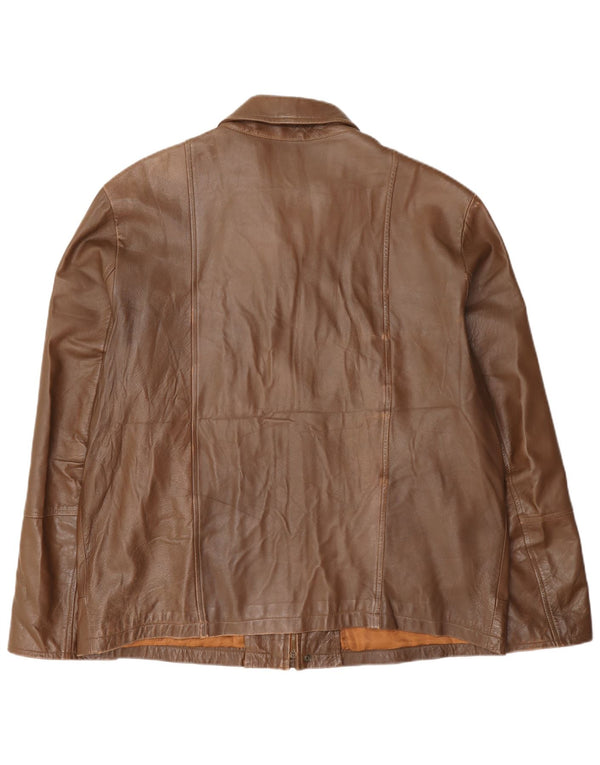Michel Ανδρικό Δερμάτινο Μπουφάν IT 56 3XL Brown