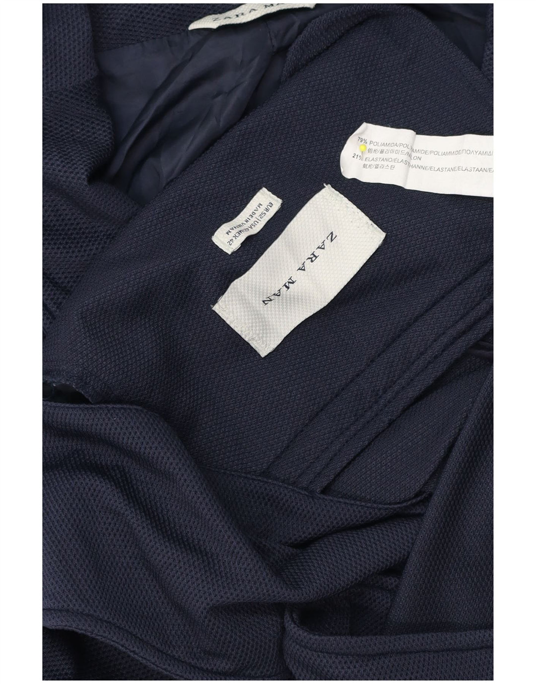 Zara Ανδρικό σακάκι μπλέιζερ με 2 κουμπιά EU 52 Large Navy Blue Polyamide