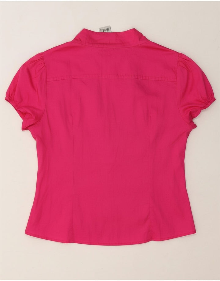 VINTAGE Womens Front Tie Shirt Blouse IT 42 Medium Pink