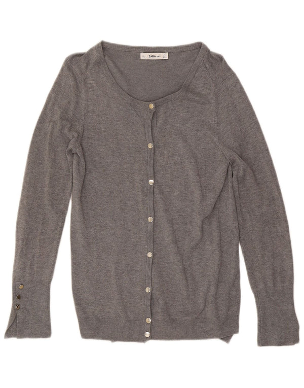 Zara Womens Cardigan Sweater UK 14 Large Grey