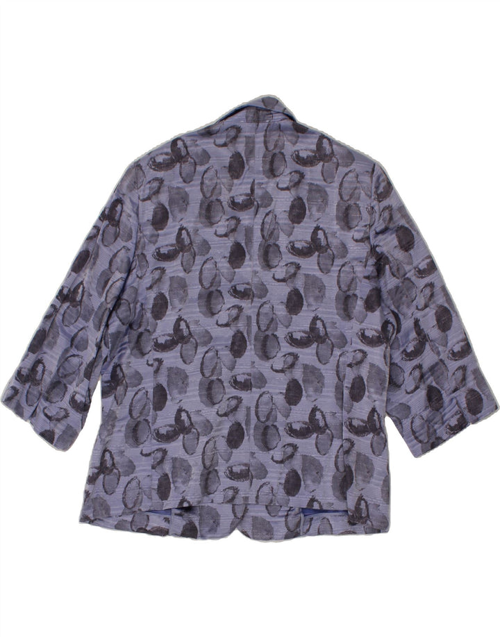 PERTE BY KRIZIA Womens 3/4 Sleeve 3 Button Blazer Jacket UK 18 XL Blue Vintage Perte by Krizia and Second-Hand Perte by Krizia from Messina Hembry 