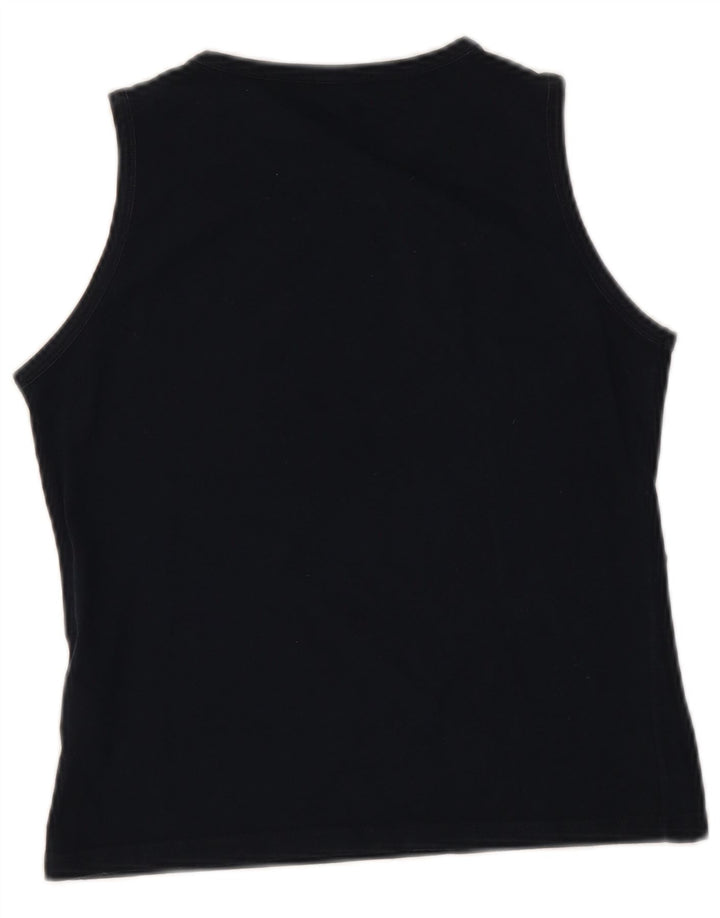 Fred Perry Γυναικείο Crop Vest Top UK 12 Medium Black Cotton