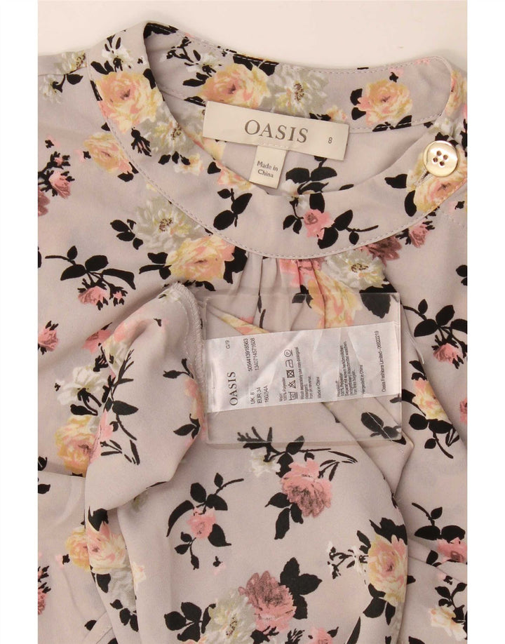 Γυναικεία μπλούζα Oasis Top UK 8 Small Grey Floral Polyester