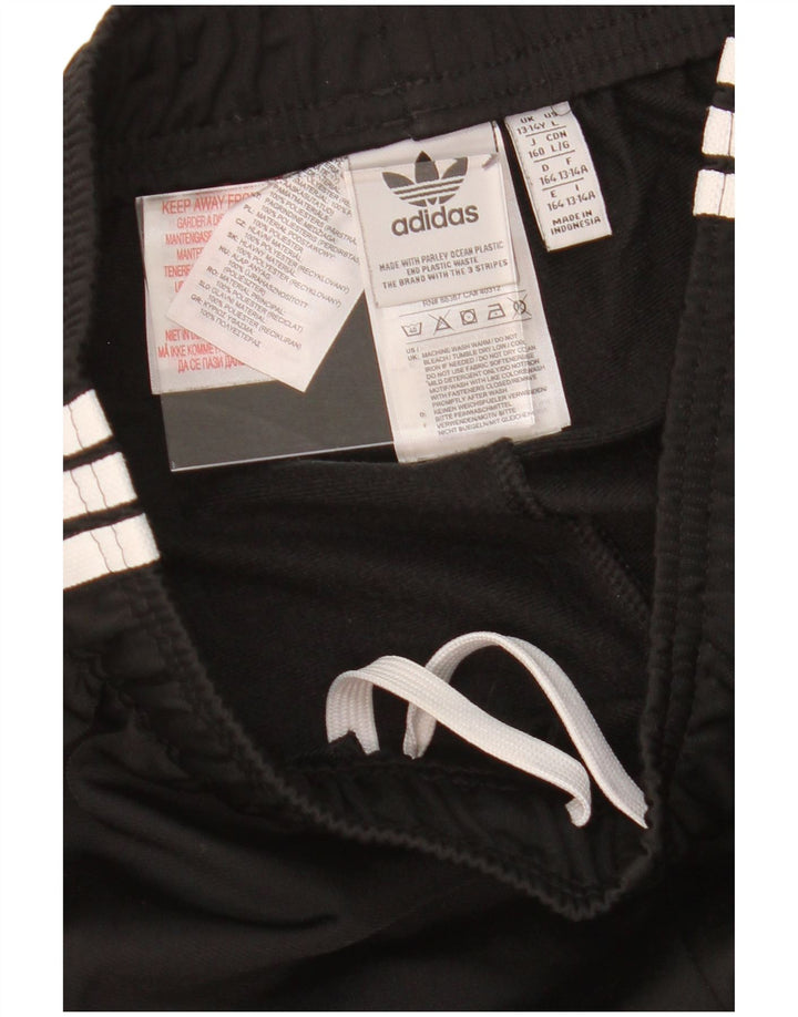 ADIDAS Boys Tracksuit Trousers Joggers 13-14 Years  Black Polyester
