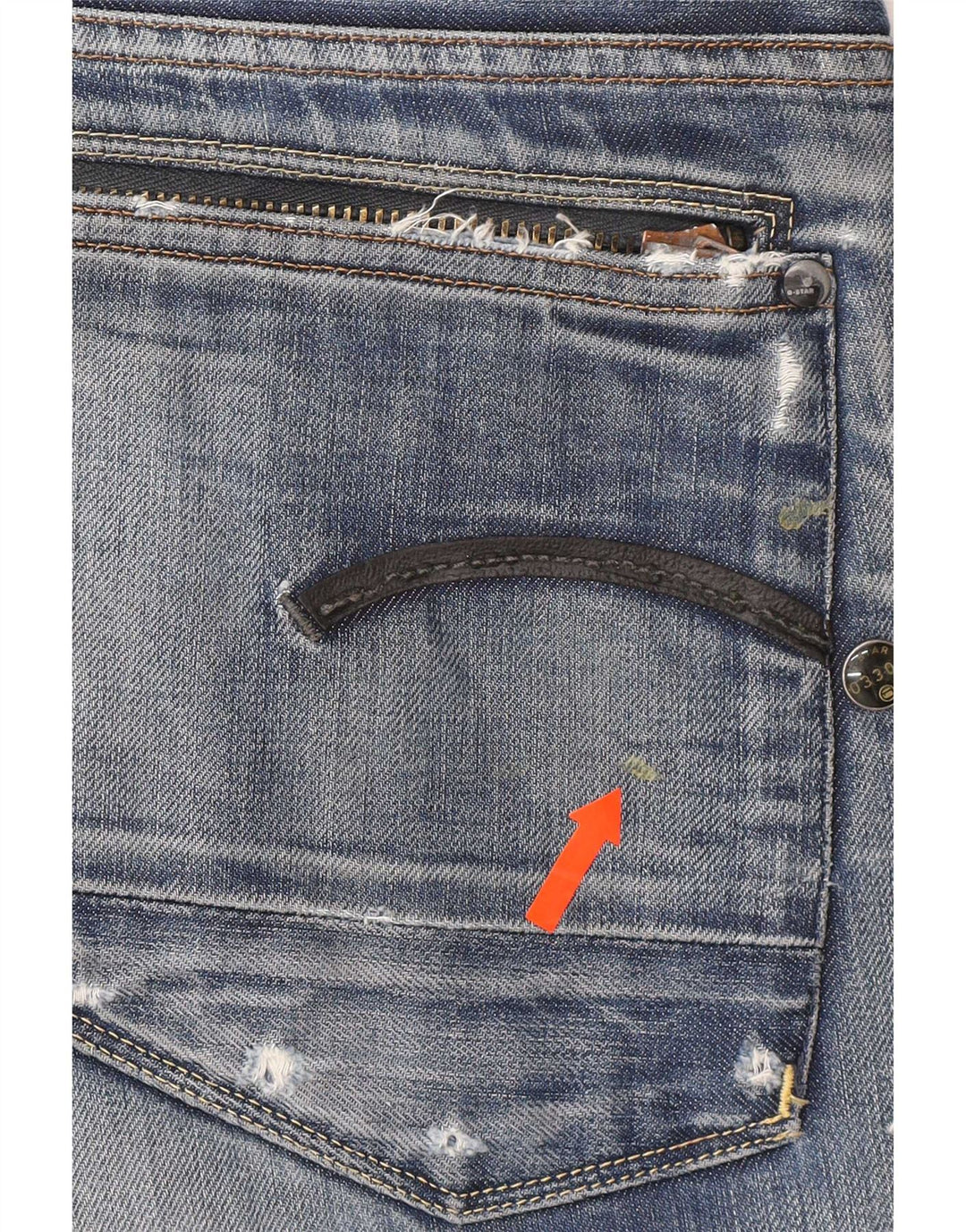 Ανδρικό τζιν G-Star Distressed Straight W33 L32 Μπλε βαμβακερό