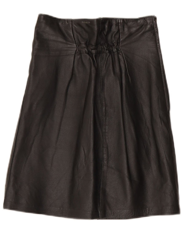 Vintage Γυναικεία Ψηλόμεση Δερμάτινη Φούστα IT 44 Medium W25 Μαύρη Δερμάτινη