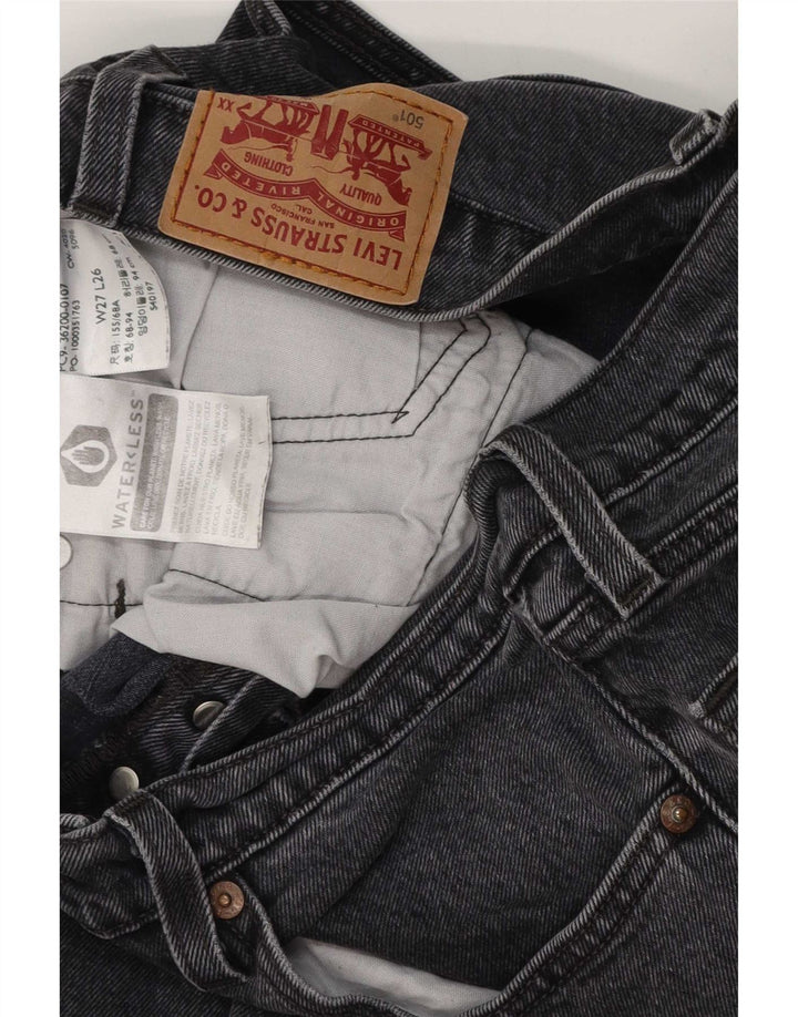 Levi's Womens 501 Crop Straight Jeans W27 L26 Γκρι βαμβακερό