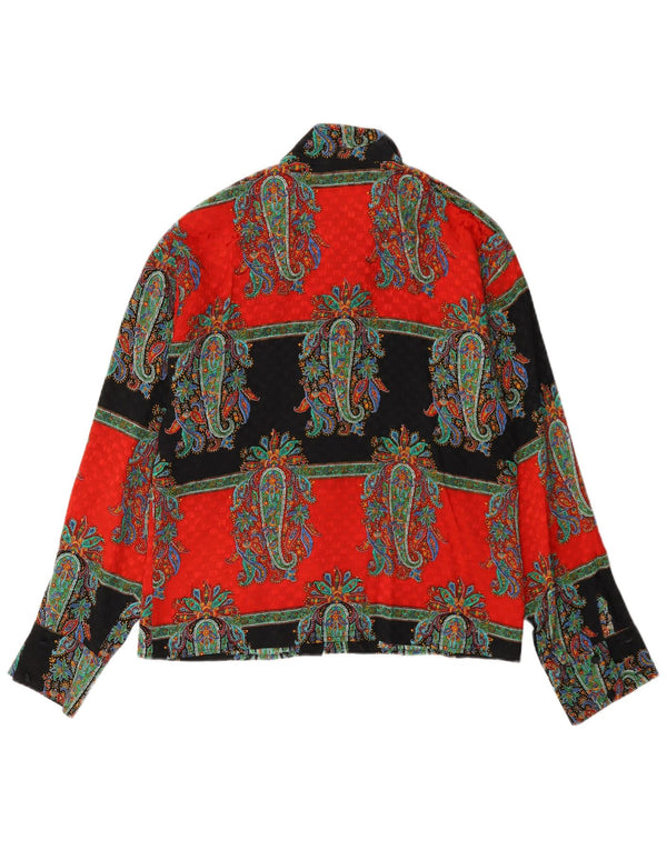 Genny Γυναικείο Πουκάμισο Μπλούζα UK 14 Medium πολύχρωμο Paisley Silk