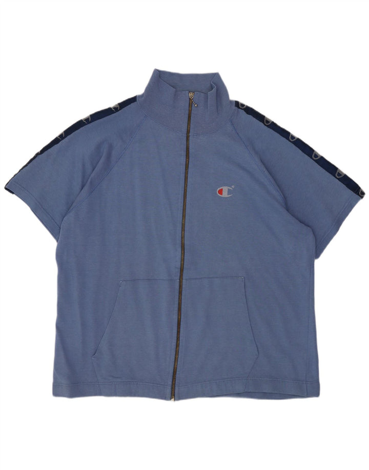 Champion Womens Oversized Graphic αθλητική φόρμα Top Jacket UK 16 Large Blue