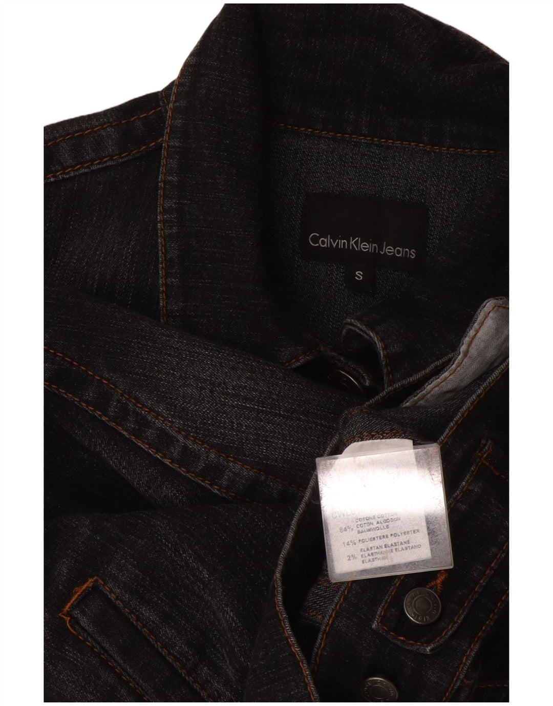 Γυναικείο τζιν μπουφάν Calvin Klein Crop UK 10 Small Grey Cotton