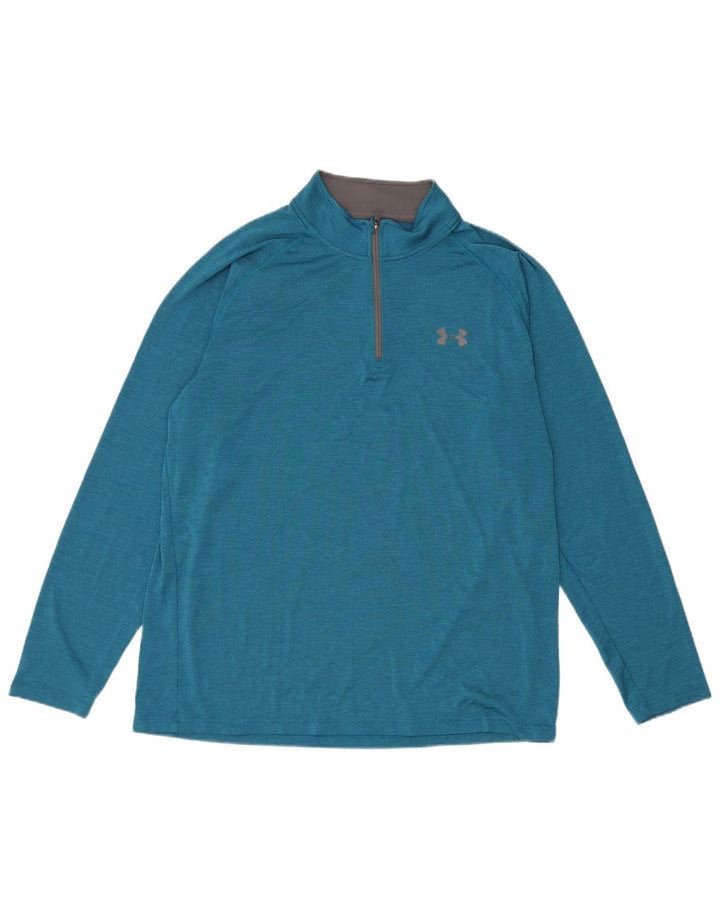 Ανδρική φόρμα πουλόβερ με φερμουάρ Heat Gear Under Armour Top Large Blue