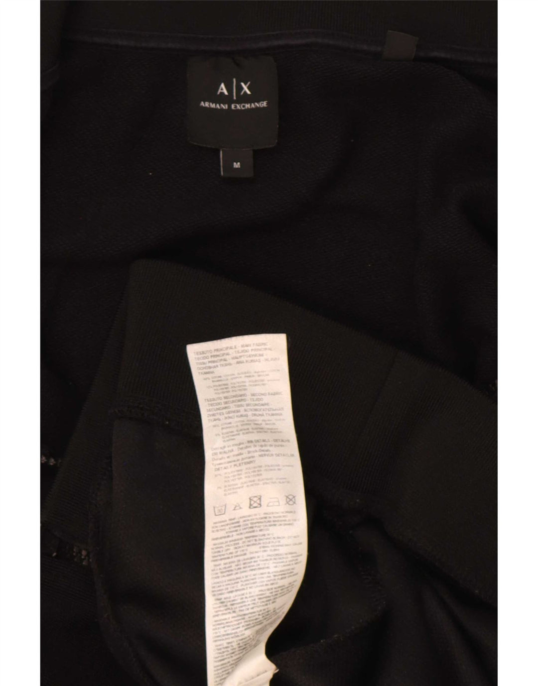 Armani Exchange Ανδρική φόρμα γυμναστικής γραφική φόρμα Μπουφάν μεσαίο μαύρο βαμβακερό
